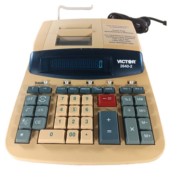 Victor 2640-2 12-Digits Heavy Duty Commercial Printing Calculator - Picture 1 of 7